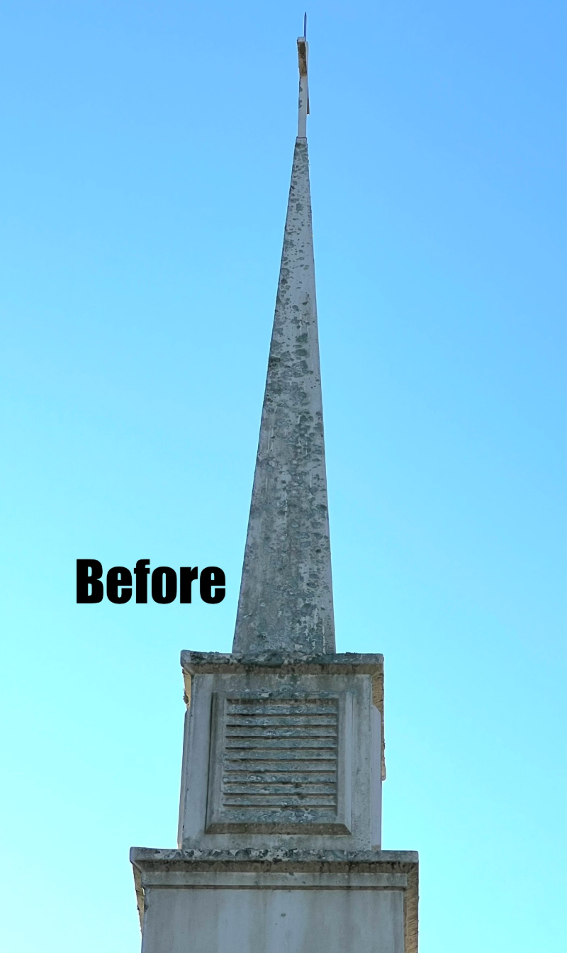 Tall Church Steeple Cleaning in Pensacola Florida